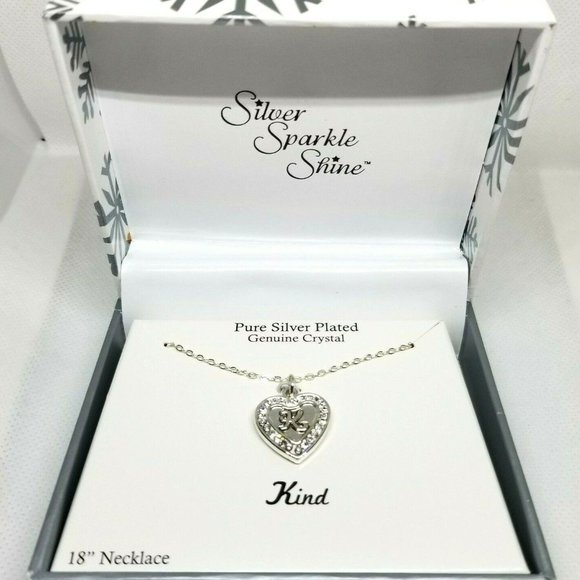 18" Necklace Silver Plated Genuine Crystal Kind - Picture 2 of 4